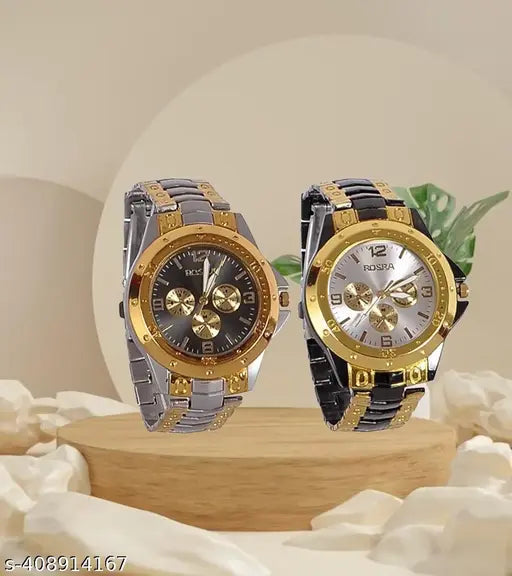 Boys/Men's Round Dial Wrist Watches Combo (Pack of 2)
