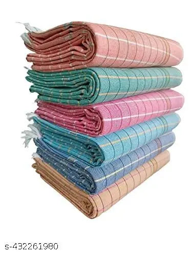 Pack of 5 Pure Cotton Bath Checks Towels Combo, (Multicolor)  Cotton Bath Towels | Cotton Bath Towels for Bath | Cotton Towels for Bath Large Size | Bath Towels for Men and Women