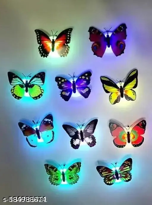 Self Adhesive Butterfly Led Night 3D Sticker (Pack of 5)
