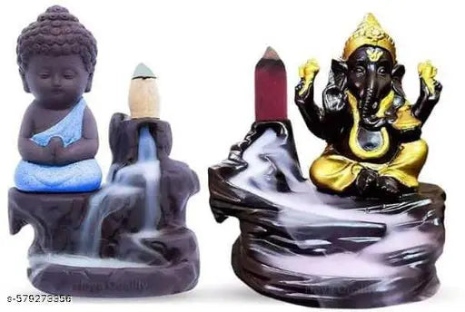 1 BUDDHA & GAESH JI STATUE WITH 30 CONE INCENSE