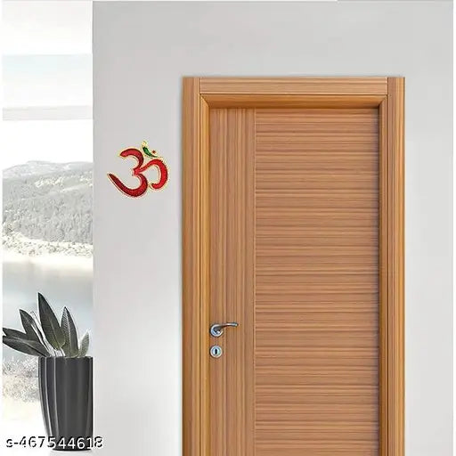 RBHKJ Metallic Hanging 16 CM OM Symbol for Home - OM Symbol for Door Entrance - Main Door Decoration Items Hanging Vastu Items for Home for Good Luck Symbol Omkar Pooja Decoration Items (OM)
