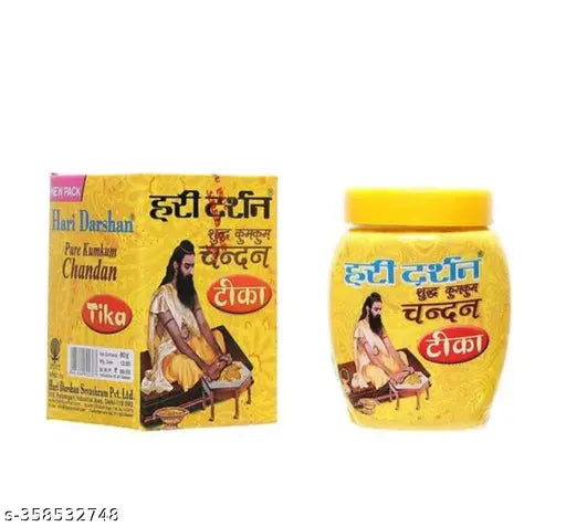 Pure Kumkum Chandan Tika -Pack of 4-40gm Each | Sandalwood Paste with Long Lasting Fragrance Tilak for Daily Pooja,Havan