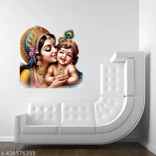 little krishna with maa yashoda  Walllsticker (50x50)