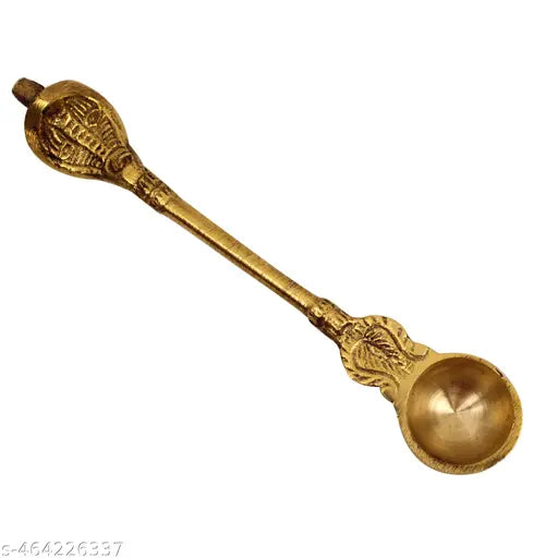 Putrika Traditional Handcrafted Brass Spoon | udarni | Snake Spoon panchpathiram panchapalli Spoon for Pooja|Worship - Snake Spoon