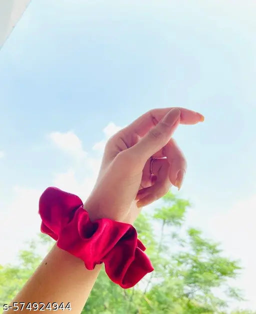 (Pack of 12) (Multi-Random colour) Premium Silk Satin Scrunchies Rubber Band (Multicolor) White colour Satin thalamudi kattu/thalamudi bandham/Jada Bandlu/Muti pattaikal/hair baandukal/Kudalu byandgalu/Hair byandgalu Ideal for Women | Girls