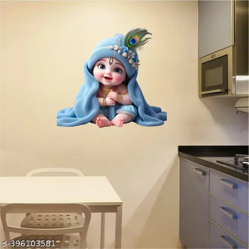 Cute Krishna Baby Krishna Lord Krishna God Krishna Wall Sticker For Kids Room Living Room