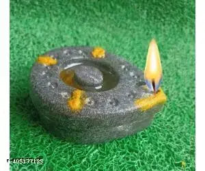 RARE OCEANS Decorative Diya/Agal vilaku/Oil lamp Medium Size Heavy Duty Stone (Medium Size)
