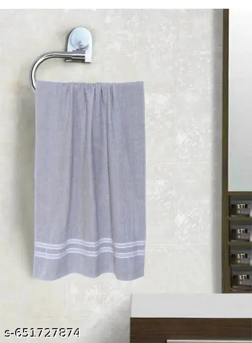 Cotton Large Size Bath Towel Ultra Soft, Super Absorbent, Quick Dry Towel for Bath, Travel, Gym, Beach - 70 cms x 140 cms - BLUE GREY (Pack of 2