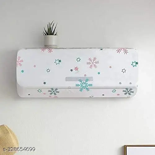 "2 Ton Split AC Protective Cover – Cute Cactus and Flamingo Print, Dustproof and Stylish"