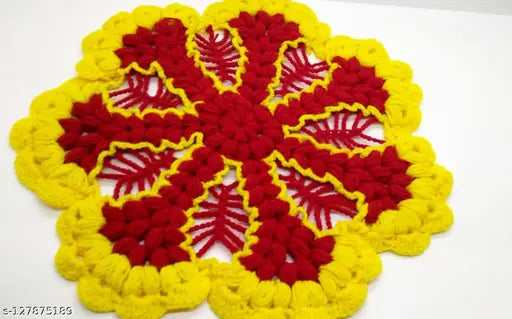 S.K.KART Beautiful Multicolor Woolen/puja Thali cover/basket Cover/thalposh decor/temple rumal/Home decor