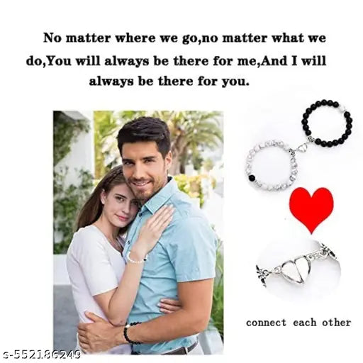 Magnetic Attraction Heart Couple Bracelet Magnet couple bracelet for Girlfriend Boyfriend Valentine Day Gift Magnet Heart Matching couple bracelet, couple Gift, Couple bracelet