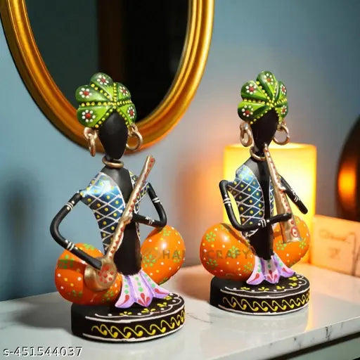 17 CM Sitting Musician Showpiece Combo – Set of 2
