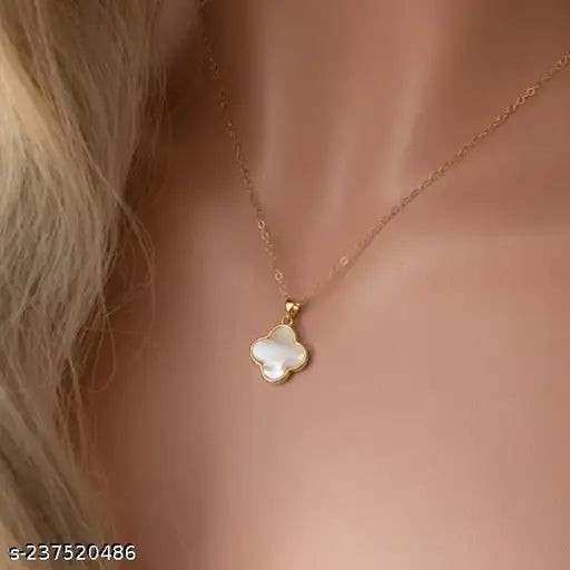 Gold Clover Mother of Pearl Necklace, Four leaf Clover, necklace for women,charm, charm necklace  Pendants & Lockets
