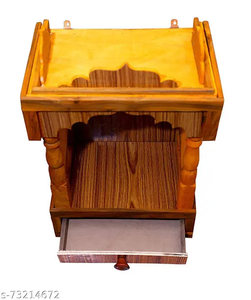 AquaDart Engineered Handicraft Wooden Temple for Home/Offices/Work shops Temple