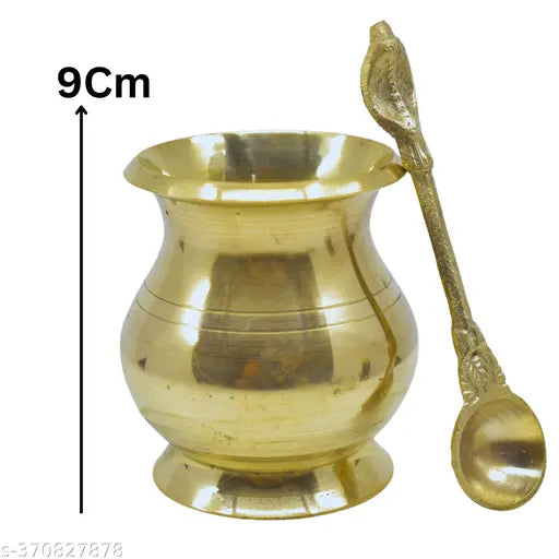 Embellished Pooja Lota, Spoon, and Panch Patra Charnamrit