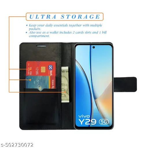 Army Flip Cover for Vivo Y29 5G| Leather Finish|Shock Proof|Magnetic Clouser Compatible with Vivo Y29 5G(Multicolor)