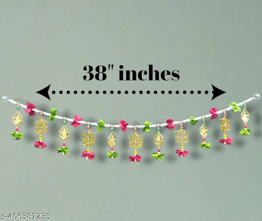SND Craft Handmade Colorful Ganesh and Kalash Flower Wall and Door Hangings toran for Home /Wedding Decoration | Diwali Festive Decoration Temple, Pooja Room Decoration | Festival Decoration toran for Home | Pack of 1.