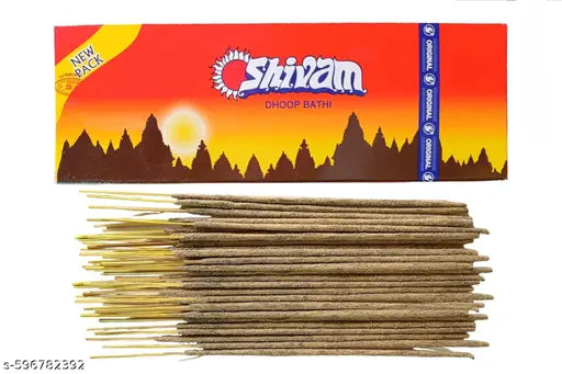 Pack of 1 (80g Sticks Per Pack) Shivam Dhoop Bathi Incense Sticks Agarbattis for Daily Rituals, Extra Freshness, Home Temple Worship, Spiritual Growth, Purification, Atmosphere Positive Energy