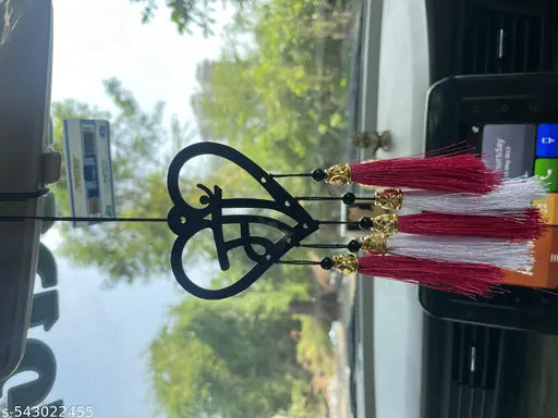 Maa Heart Shape Dream Catcher – Latkan Car Hanging for Positive Vibes | Handmade Wall & Car Decor | Ideal for Gifting, Meditation Room, Yoga Space, Temple & Home Decoration