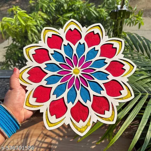 Chitrashila Open Bloom MDF Rangoli Mat-D09