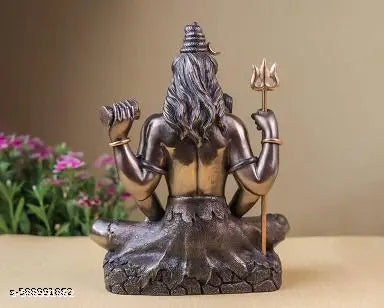 Shiva Statue, 21 CM Bonded Bronze Meditating Lord Shiva Idol, Shiv, Siva, Adiyogi. Hindu god of Yoga,Dance,Arts,Meditation,Time & Destruction.