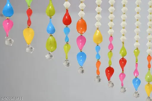 Fancy Beautiful Hanging door curtain| Beads Door Curtain| String Threads Beads Door Curtain| Multicolor Heart Torren for Room Door| (4*2 Feet, Set of 1 piece)