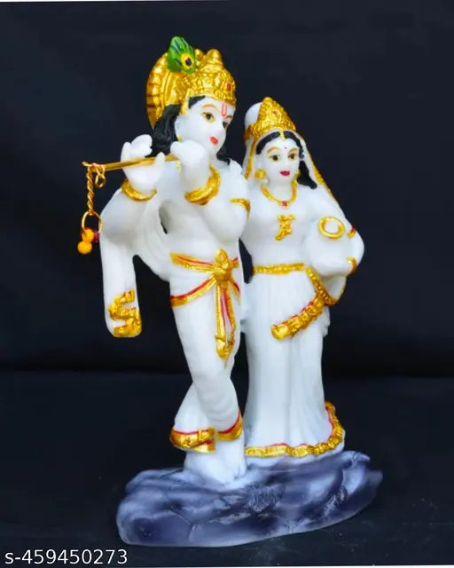 Radha Krishna idol gold white