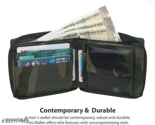 Artificial military leather wallet for men with comfortable size and extra space. good gifting purse for men