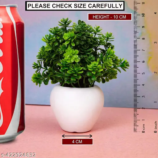 Set of 3 Artificial Plant For Home Decor or Office Décor Also Plant Suitable For Table , Flower & Plant Specially Decor For Bed Room Decorationet Bonsai Wild Artificial Plant with Pot