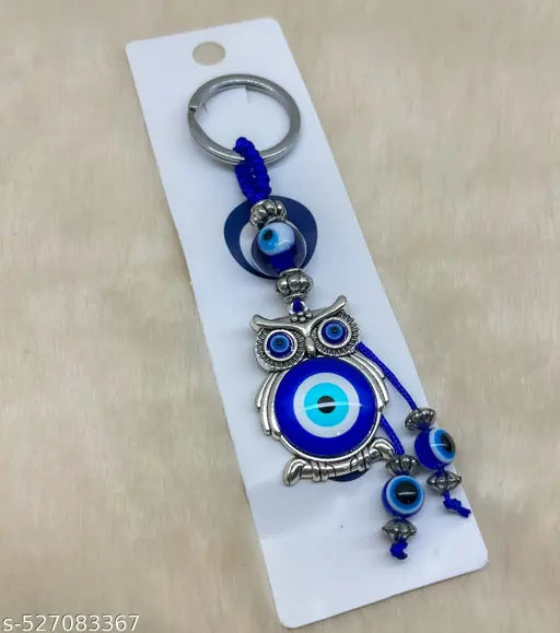 "Owl Shaped Evil Eye Keychain – Stylish Protective Charm for Keys, Bags & Gifts"