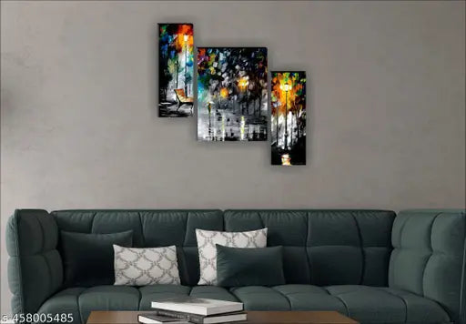 1Artofcreation set of 3 Nature uv textured wall painting for living room , bedroom , home decoration 12 inch x 18 inch