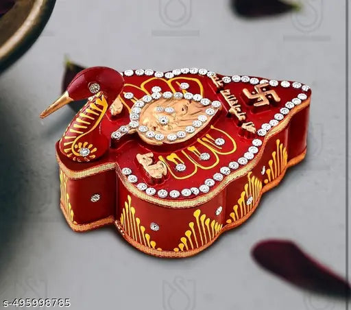 Set of Two handmade  tilak chopda for mandir. Kumkum box. Tilak box. Sindoordani.  Sindoor box. Wooden sindoor dani. Sindoor haldi box.  Fancy sindoordani. Pooja samagri. Pooja articles.  Tika chopda in Peacock Shape Meenakari Work/Kumkum Box with Chawal-