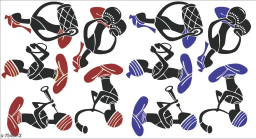 African Ladies Music Wall Sticker & Switch Board Sticker Set