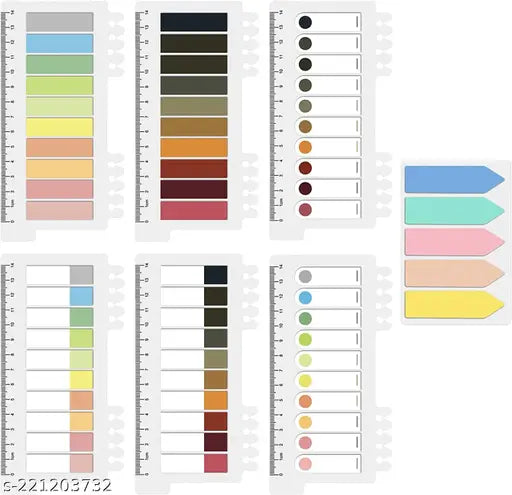 1300 Pcs Sticky Tabs, Page Markers Pastel Flags Index Tabs with Ruler, Sticky Index Notes Writable for Books, Notebook, Classify Files