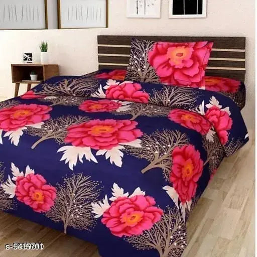 Navratri/Blue - Trendy Cotton 88 X 58 Single Bedsheets