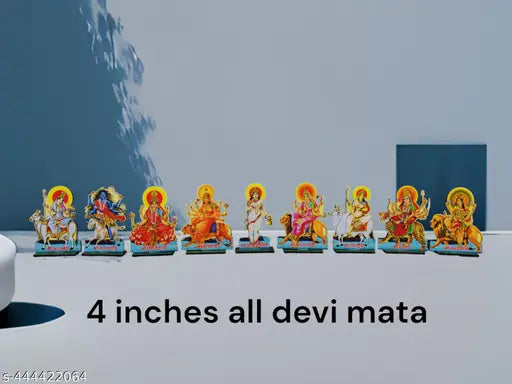 Navdurga set made up of mdf for navratri festival for decoration in office Home and temple size 4 inch