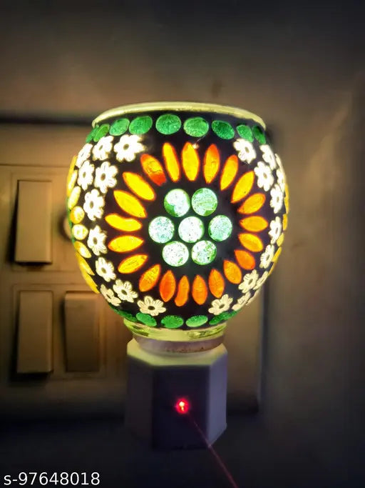 ®MAYUKH Beautiful Ceramic Royal Kapoor Dani/Aroma Oil Burner Cum Night Lamp with Switch (in-Built on/Off Button for Heating)