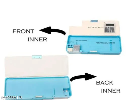 Calculator Geometry, calci Geo, Dual Sharpener with Calculator, Double sided Stationary  Boox   for Girls Art Plastic Pencil  Boox   (Random color )