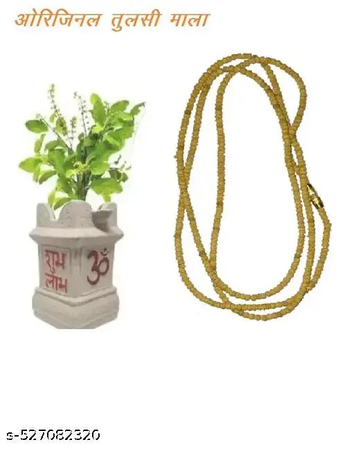 Original Tulsi Kanthi Mala, Two Round, Simple Tulsi Mala, from Vrindavan, Wood Chain Pack of 2