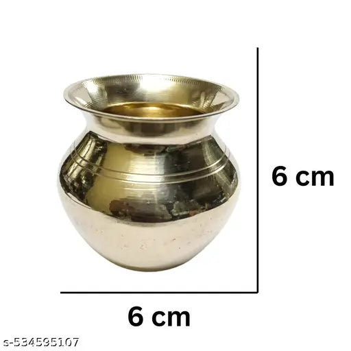 EliteTouch   Pure Brass Small Pooja Lota Kalash For Puja Article - 2 Pcs Set  Decorative Brass Small Mangal Kalash 2Pcs