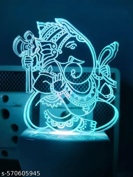 Acrylic Night Lamp with LED Light – Spiritual Table Decor for Home, Office & Gift Purpose