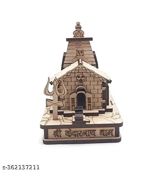 Haridwar Divine 5 Mukhi Five Face 108 Beads Rudraksha Jaap Mala With Wood Shree Kedarnath with Nandi Bull Temple 3D Model 9 X 8 X 5 Cm