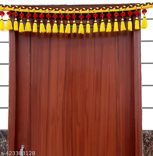 HomDizz Authentic Handcrafted Toran: Celebrating India's Artistic Heritage Toran  (Made of Woolen & Beads -Made In India)