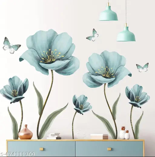 Advait Design decorative beautiful watercolor flowers wall stickers for living room, children room, nursery, playgroup