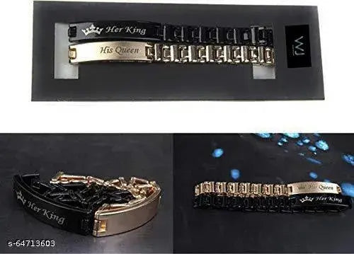 JEWELOPIA Metal Brass Bracelet for Girl's ( Black )…