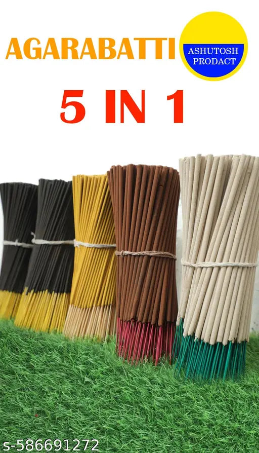 Premium fragrance incense combo pack -5 in 1 (80g×5=400g) gulab,kasturi,pinapal,gugal,loban parfect for daily pooja