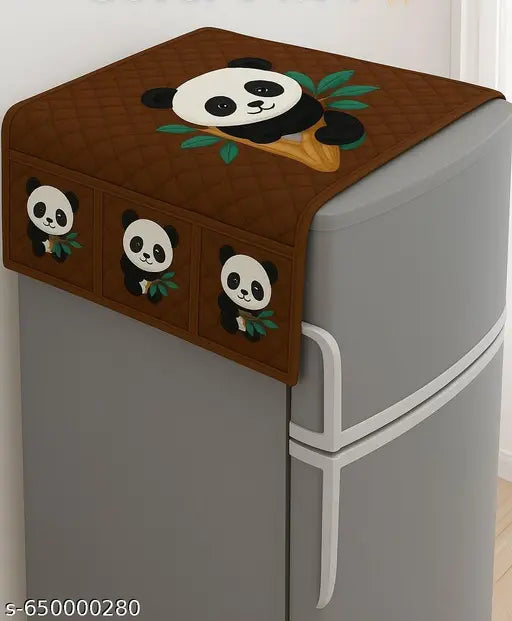 "6 Utility Pocket Digital Print Fridge Cover | Waterproof & Dustproof Protection"