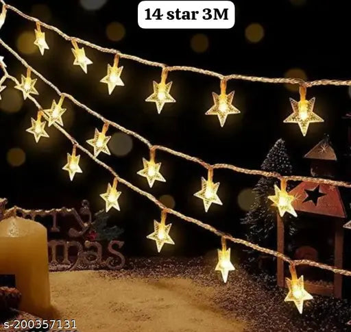 DEAL Itsapna Pack of 1 Mini star  String Lights for Indoor Outdoor Decoration Diwali Light for Party Birthday Diwali Christmas Navratri Valentine Gift Home Decoration Light (3 Meter14 LED, Warm White)