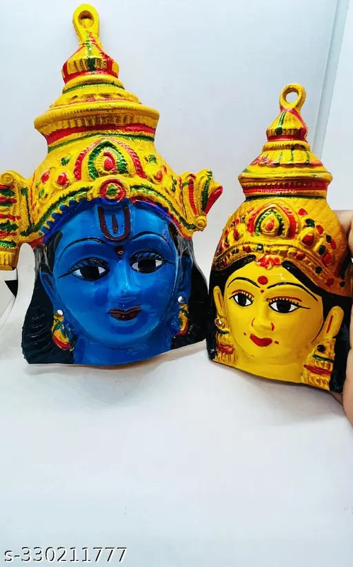 Pack Of 2 Aashirwad Collection Laxmi Narayan Face- Lakshmi Narayan Face- Laxmi Face- Vishnu Face
