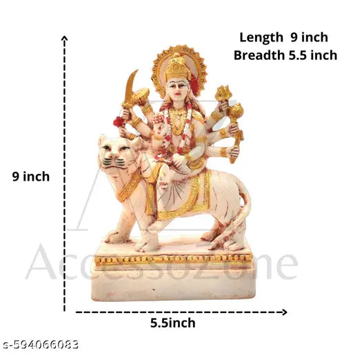 Durga Maa Idol for Home Temple, Office & Festive Décor – 9 Inch x 5.5 Inch Durga maa idol, Durga murti for puja, goddess statue, marble finish idol, maa Durga sculpture, Navratri decoration item, Durga idol for mandir, maa sherawali murti, festive pooja s